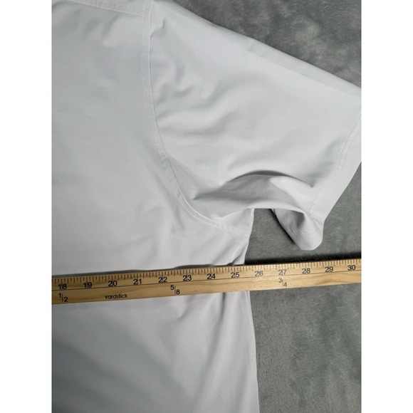 FootJoy Shirt Mens XL White Tulip Floral Trim Stretch Pique Lisle Golf Polo - Picture 4 of 9